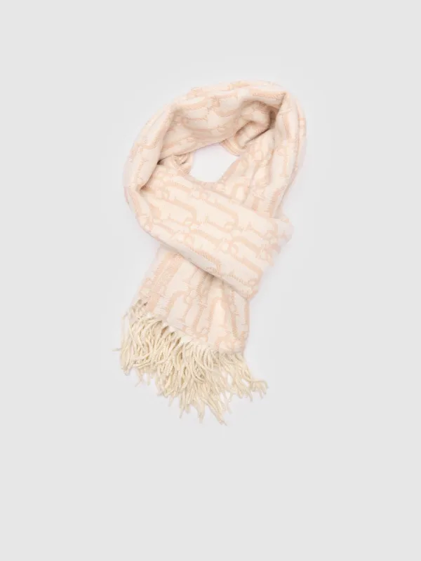 Logo Print Fringed Scarf sold by Urban Revivo