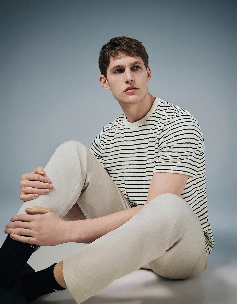 Striped Crew Neck T-Shirt sold by Urban Revivo product image thumbnail 3