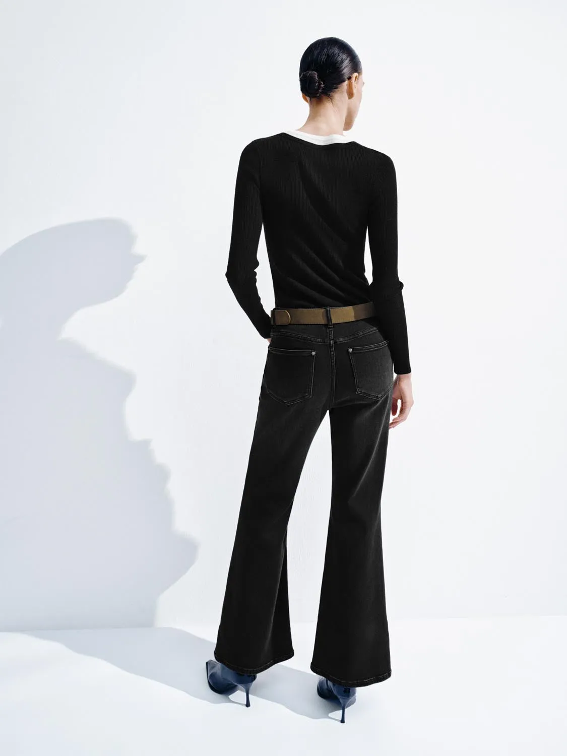 Belted Flare Leg Jeans sold by Urban Revivo product image thumbnail 5