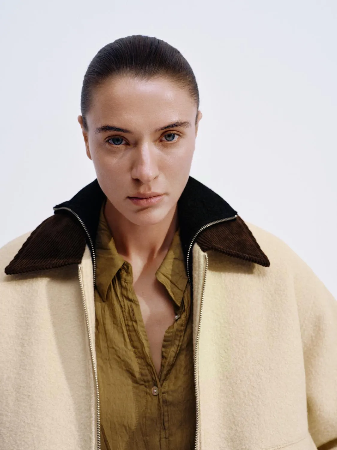 Wool Blend Flap Pockets Contrast Collar Bomber Jackets sold by Urban Revivo product image thumbnail 3