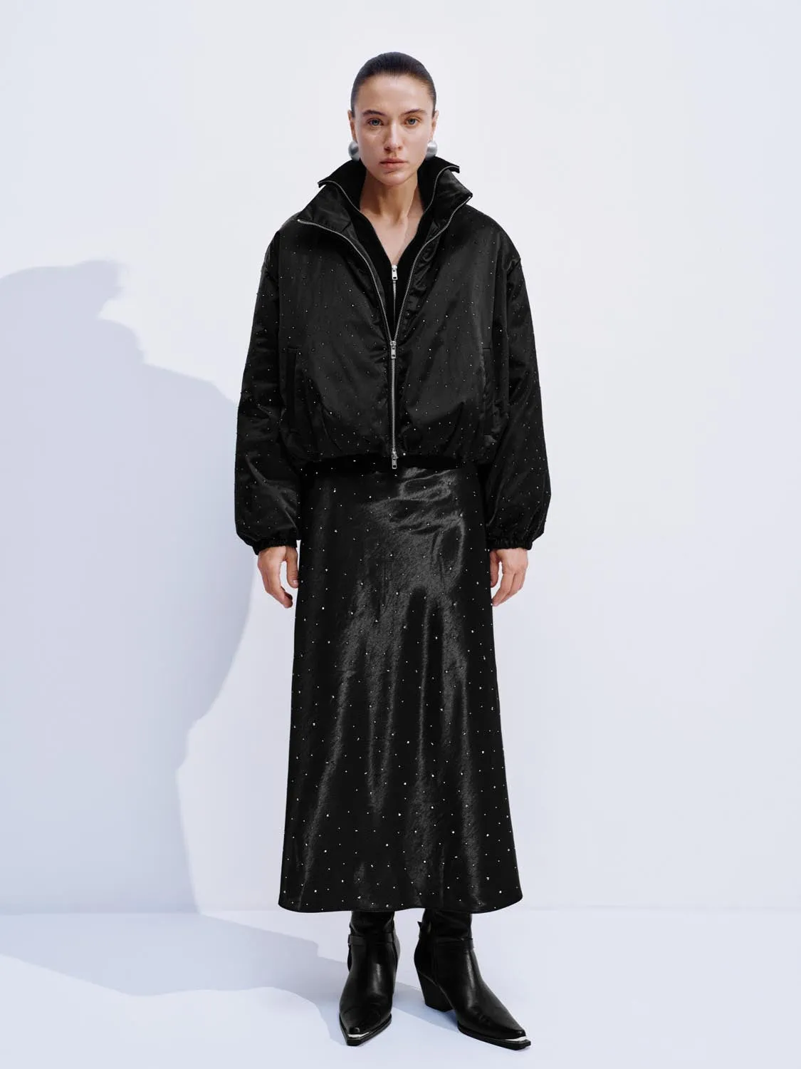 High Neck Polka Dot Down Jacket sold by Urban Revivo product image thumbnail 4