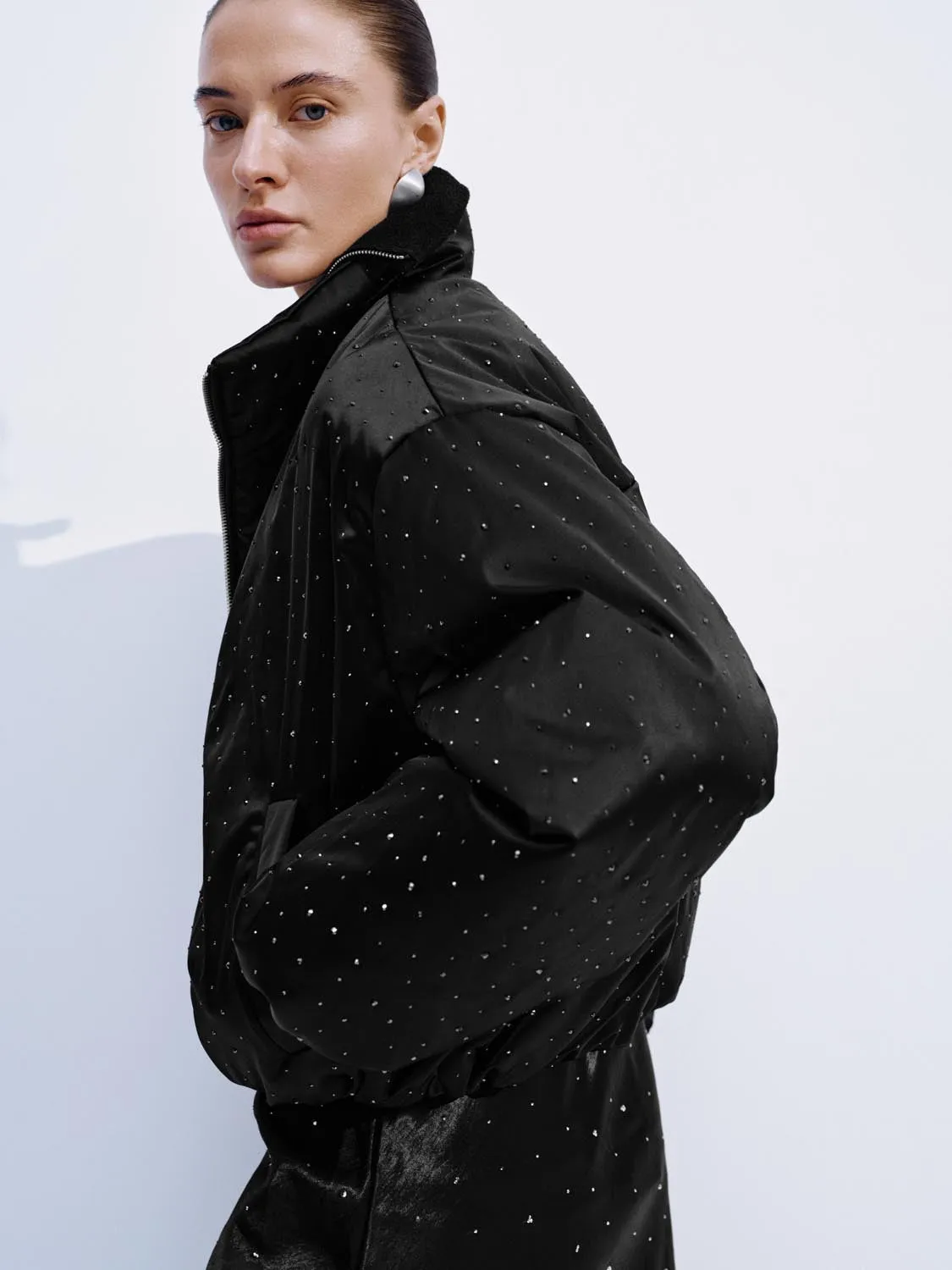 High Neck Polka Dot Down Jacket sold by Urban Revivo product image thumbnail 2