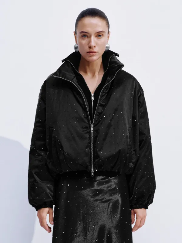 High Neck Polka Dot Down Jacket sold by Urban Revivo