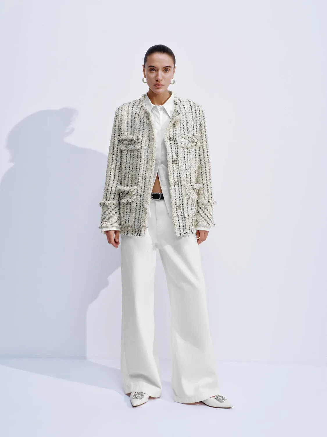 Raw Hem Striped Tweed Jackets sold by Urban Revivo product image thumbnail 4