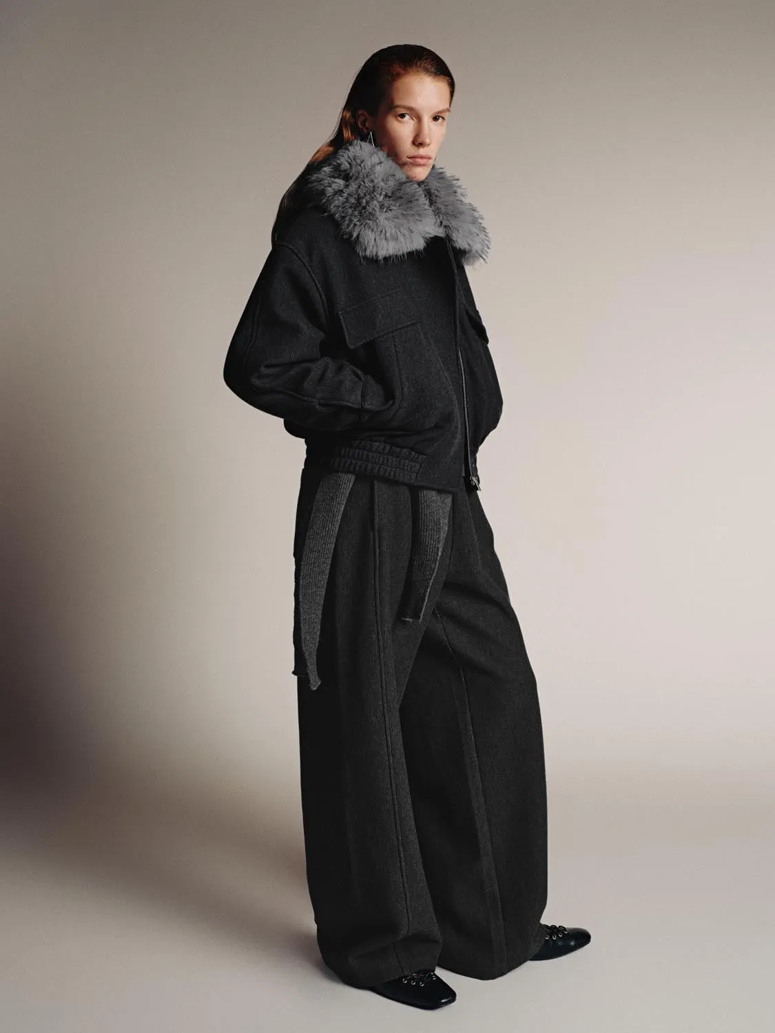 Faux Fur Collar Bomber Jackets sold by Urban Revivo product image thumbnail 5