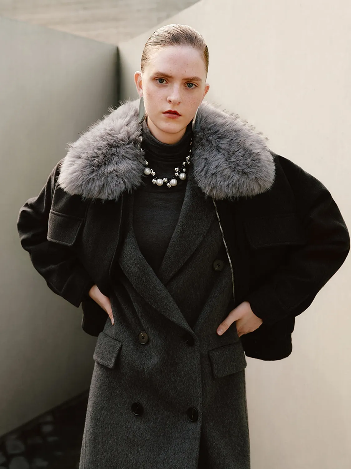 Faux Fur Collar Bomber Jackets sold by Urban Revivo