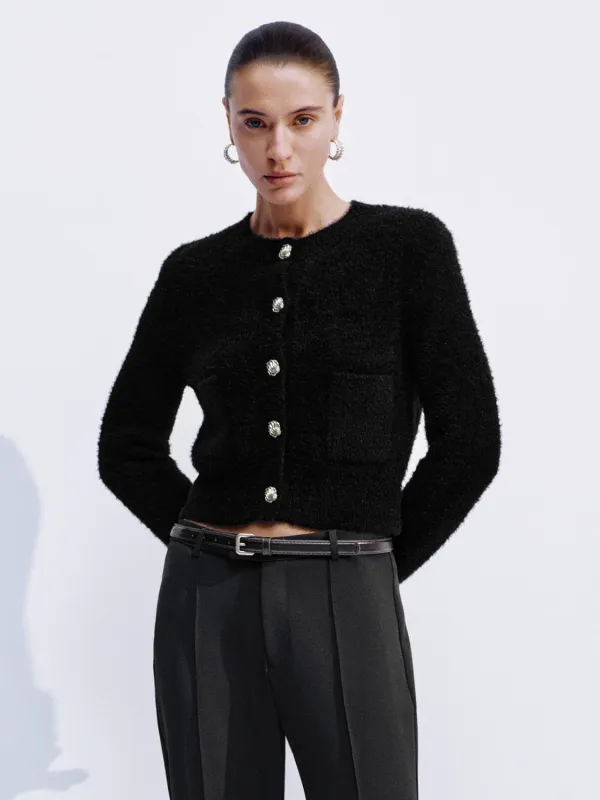 Fluffy Patch Pockets Knitted Cardigans sold by Urban Revivo