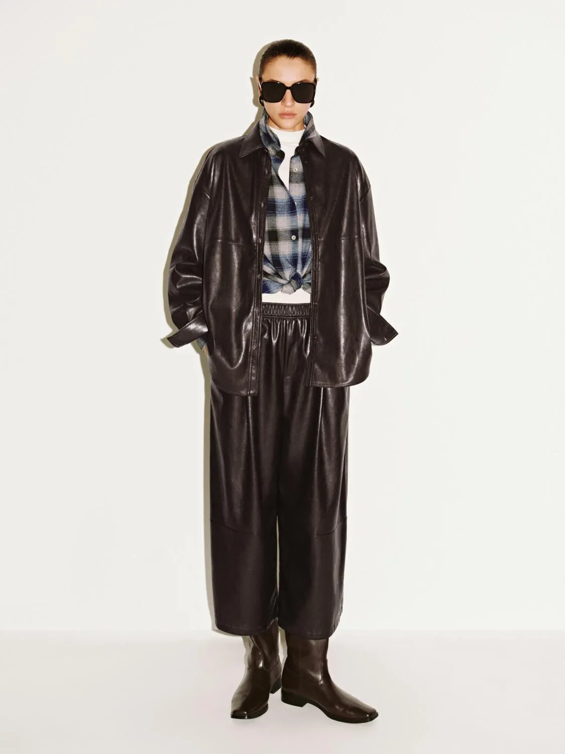 Loose Fit Faux Leather Shirts sold by Urban Revivo product image thumbnail 4