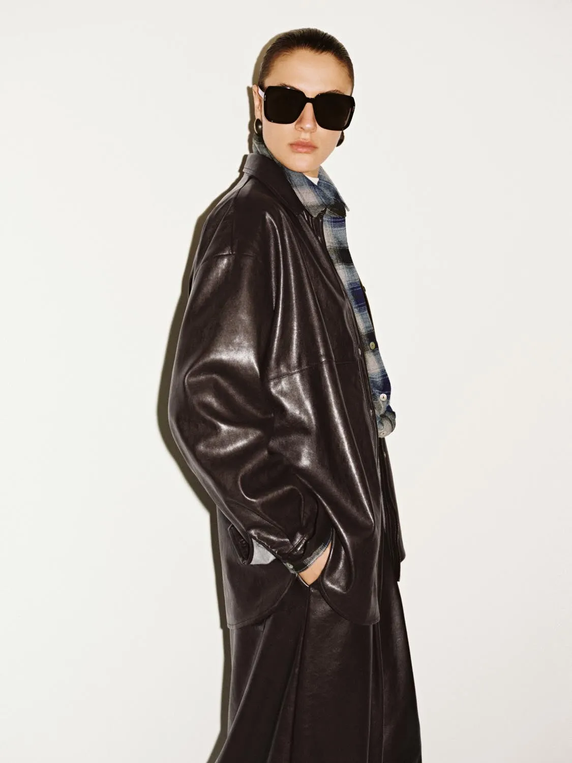 Loose Fit Faux Leather Shirts sold by Urban Revivo product image thumbnail 2