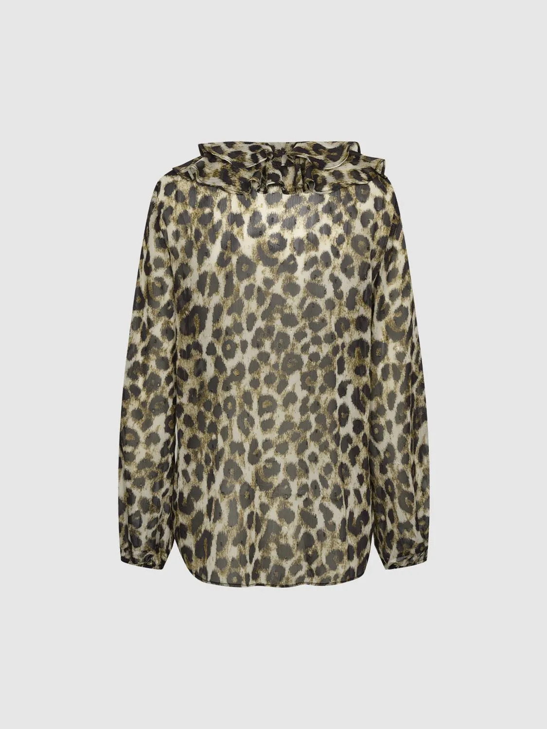 Ruffle Collar V-Neck Shirt sold by Urban Revivo product image thumbnail 2