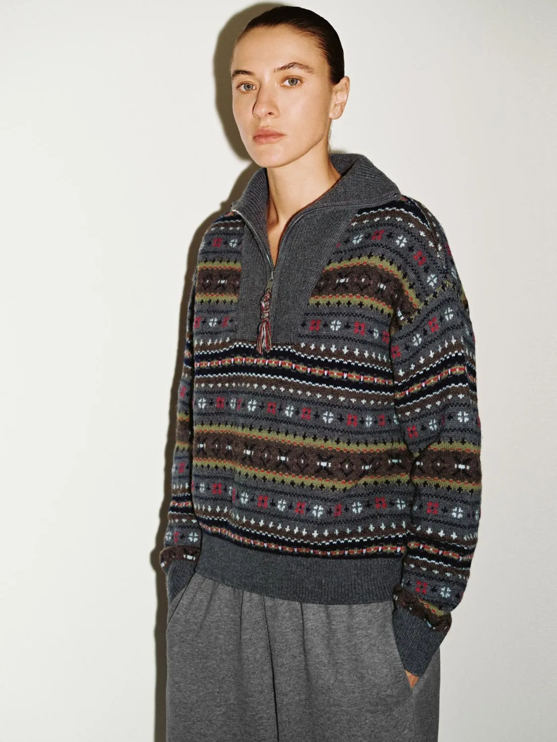 Striped Intarsia Long Sleeve Knitted T-Shirts sold by Urban Revivo product image thumbnail 2