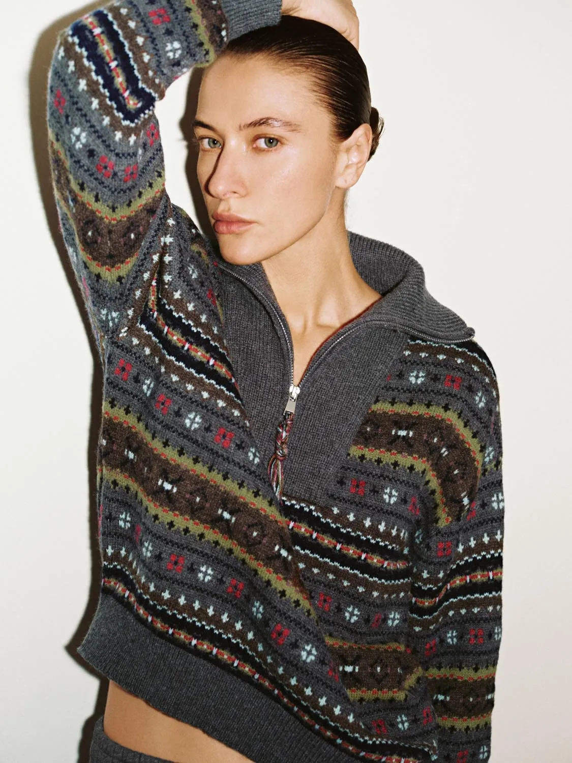 Striped Intarsia Long Sleeve Knitted T-Shirts sold by Urban Revivo product image thumbnail 3