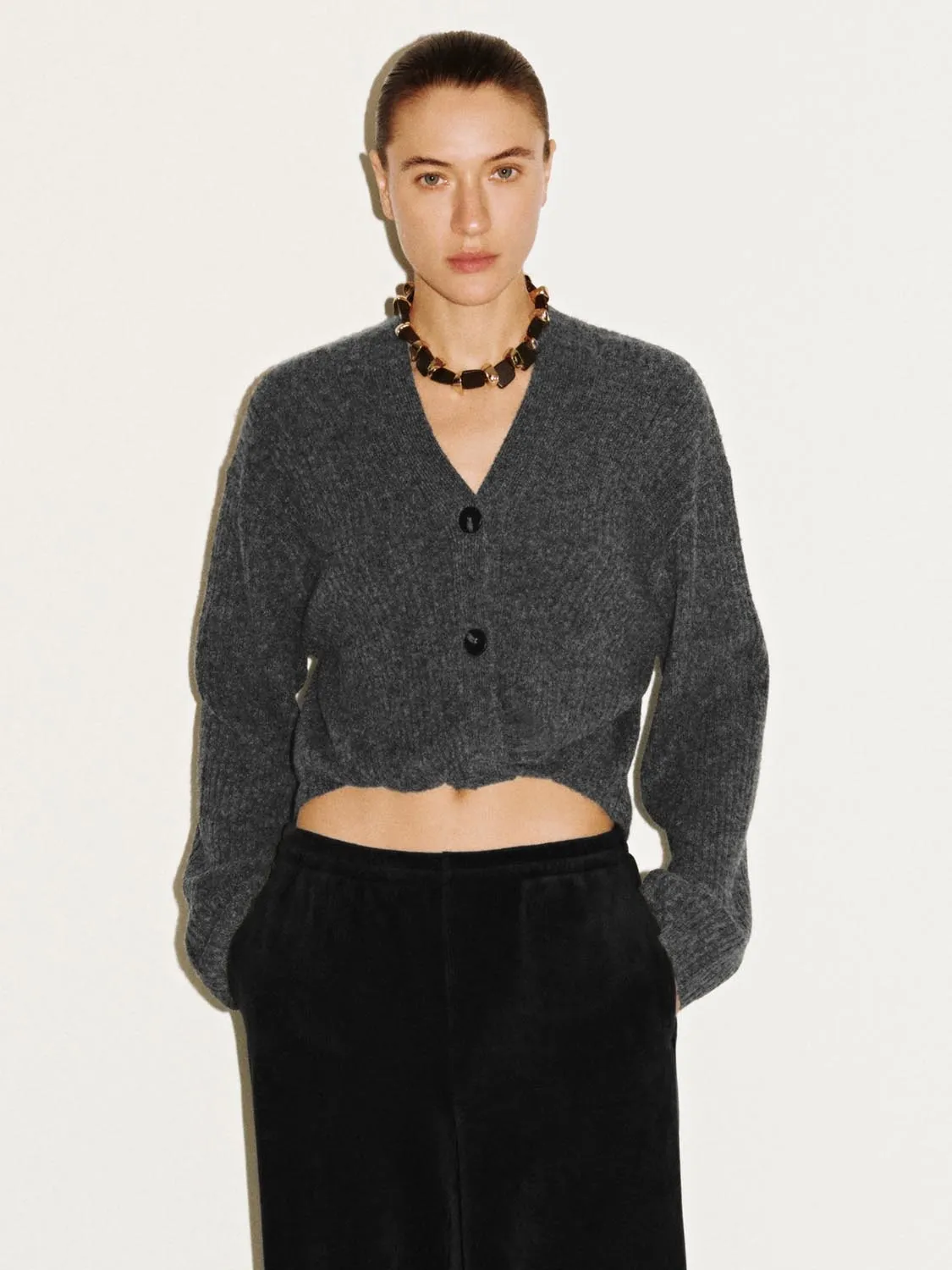 V-Neck Button Up Long Sleeve Knitted T-Shirts sold by Urban Revivo