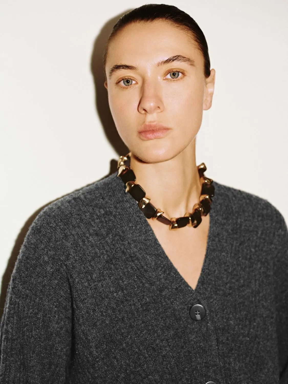 V-Neck Button Up Long Sleeve Knitted T-Shirts sold by Urban Revivo product image thumbnail 3