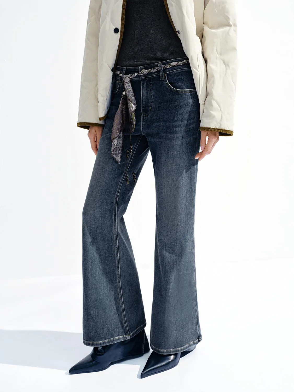 Belted Flare Leg Jeans sold by Urban Revivo product image thumbnail 3