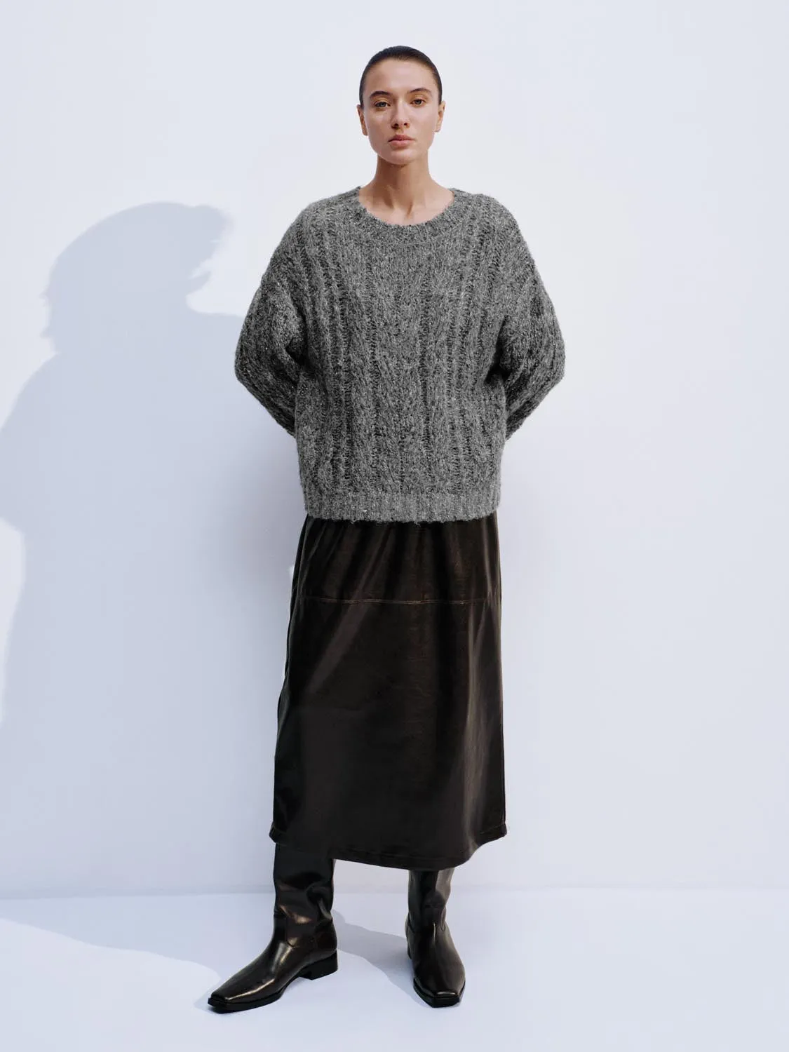 Long Sleeve Knitted T-Shirts sold by Urban Revivo product image thumbnail 5