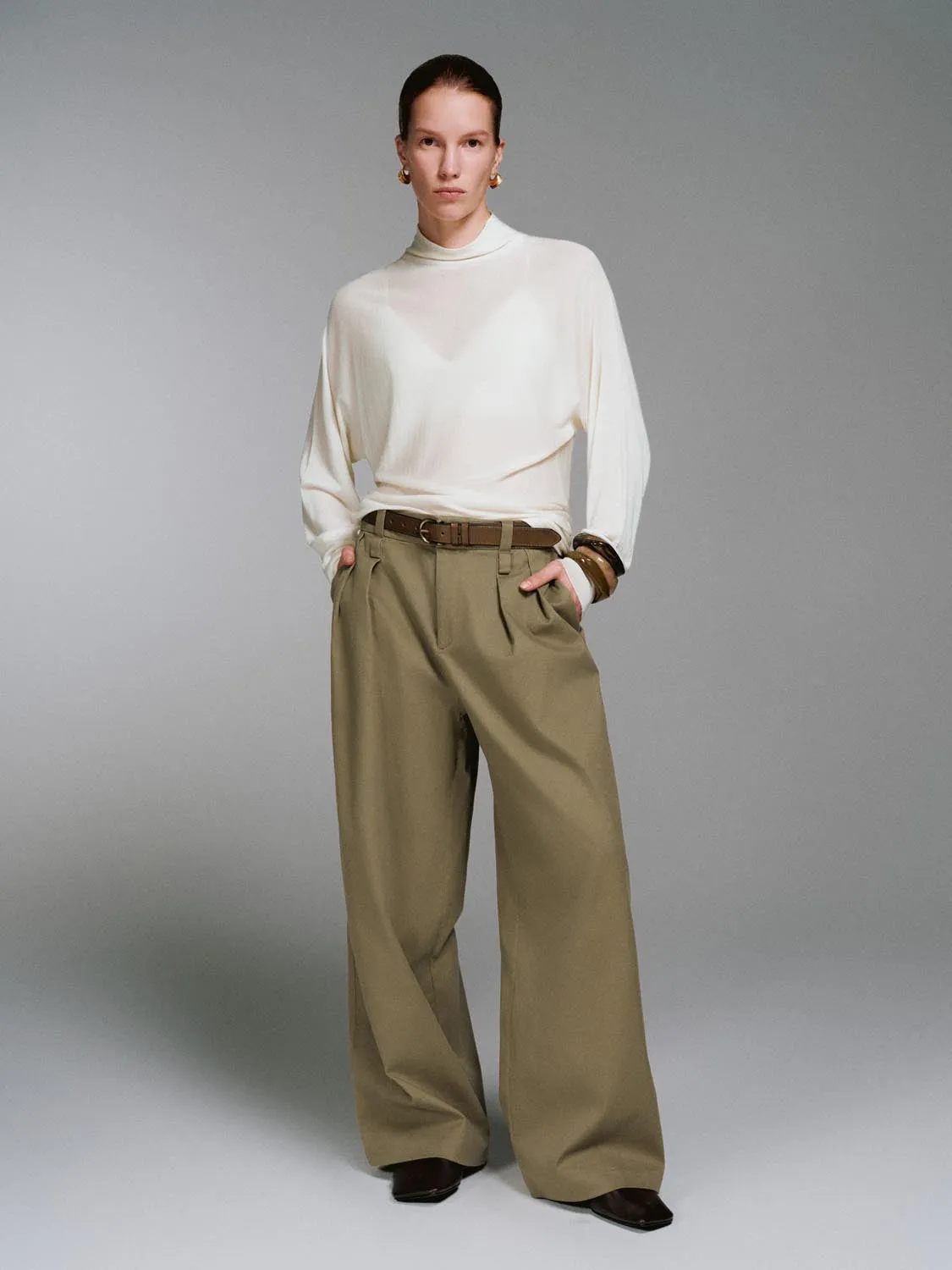 Mock Neck Long Sleeve Knitted T-Shirts sold by Urban Revivo product image thumbnail 5