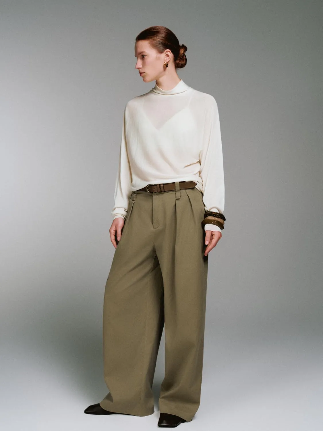 Mock Neck Long Sleeve Knitted T-Shirts sold by Urban Revivo product image thumbnail 4