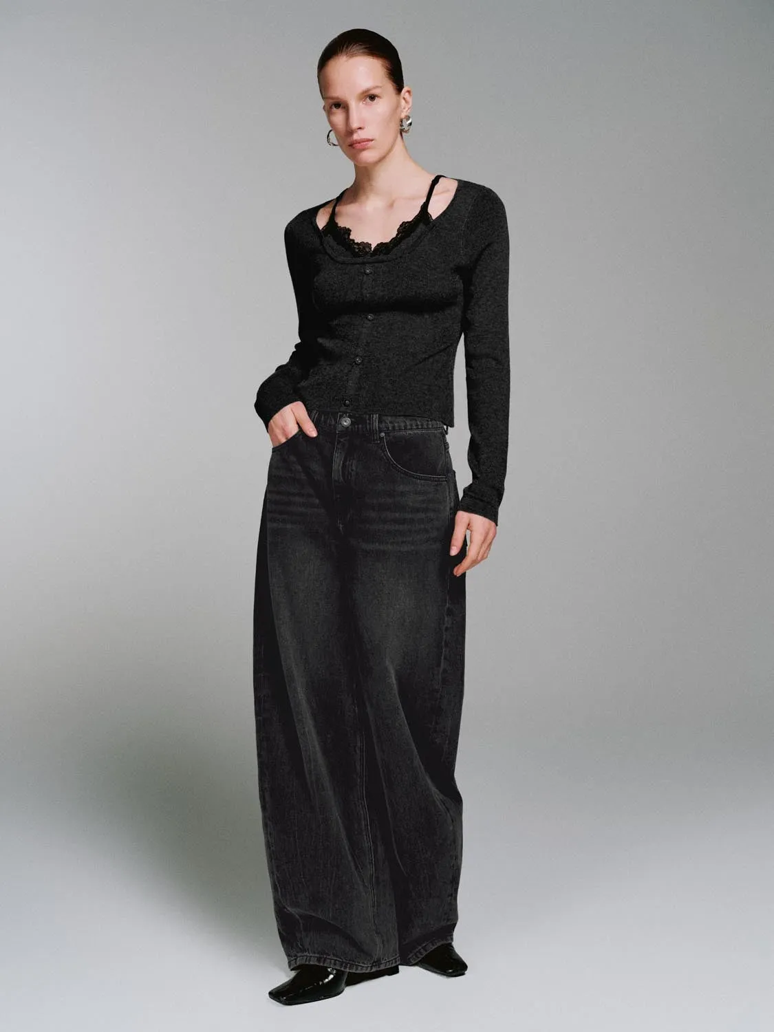 2 In 1 Laced Long Sleeve Knitted T-Shirts sold by Urban Revivo product image thumbnail 4