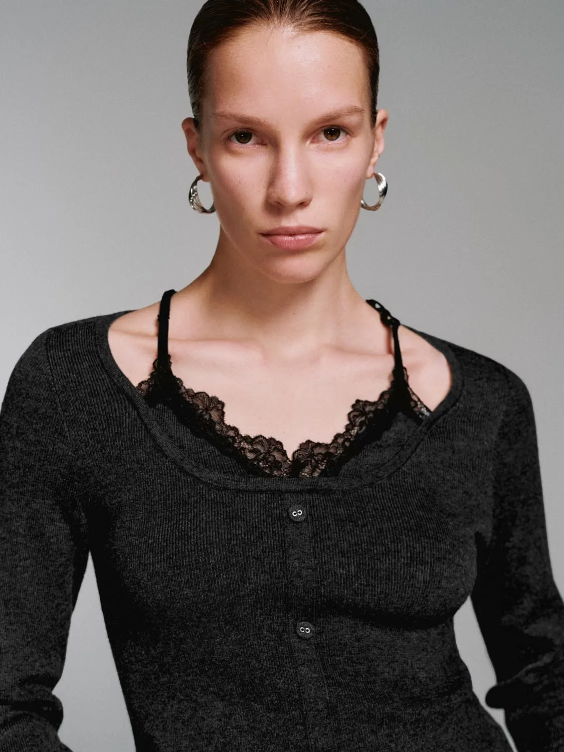 2 In 1 Laced Long Sleeve Knitted T-Shirts sold by Urban Revivo product image thumbnail 3