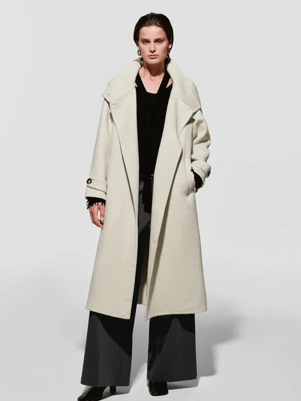 Wool Blend Belted High Neck Wrap Coats sold by Urban Revivo