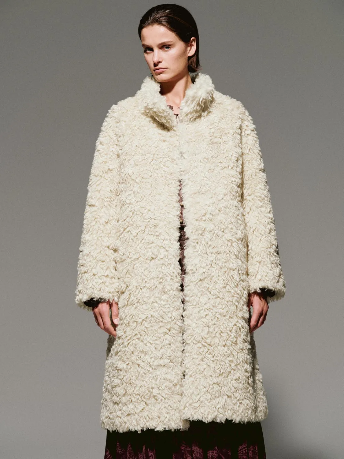 Oversized High Neck Plush Coats sold by Urban Revivo product image thumbnail 5