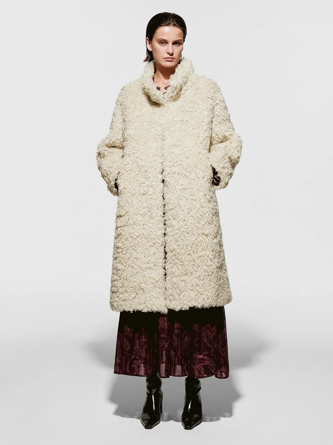Oversized High Neck Plush Coats sold by Urban Revivo