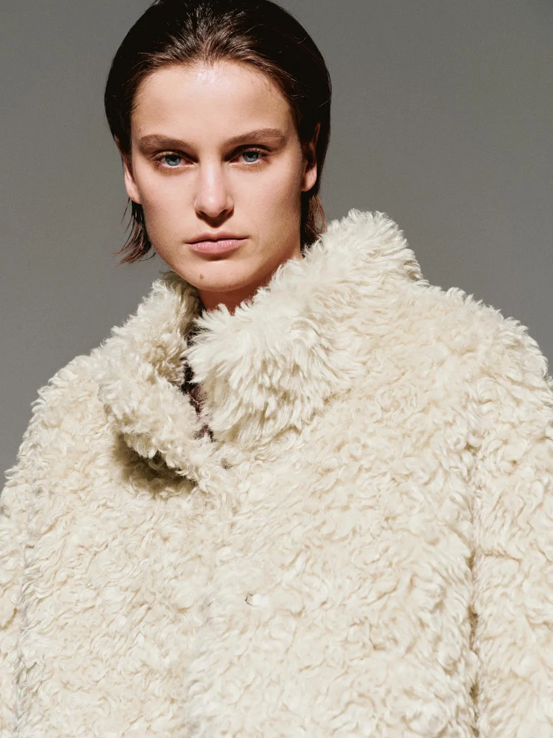 Oversized High Neck Plush Coats sold by Urban Revivo product image thumbnail 3