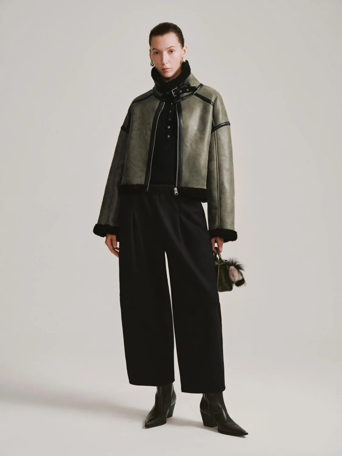 Contrast Hem Faux Leather Jackets sold by Urban Revivo product image thumbnail 4
