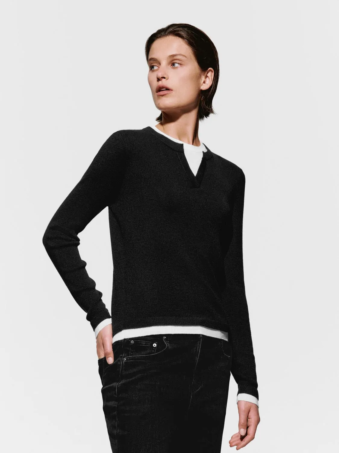 2 In 1 Long Sleeve Knitted T-Shirts sold by Urban Revivo product image thumbnail 2