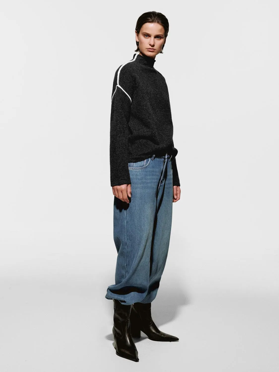 Mock Neck Long Sleeve Knitted T-Shirts sold by Urban Revivo product image thumbnail 5