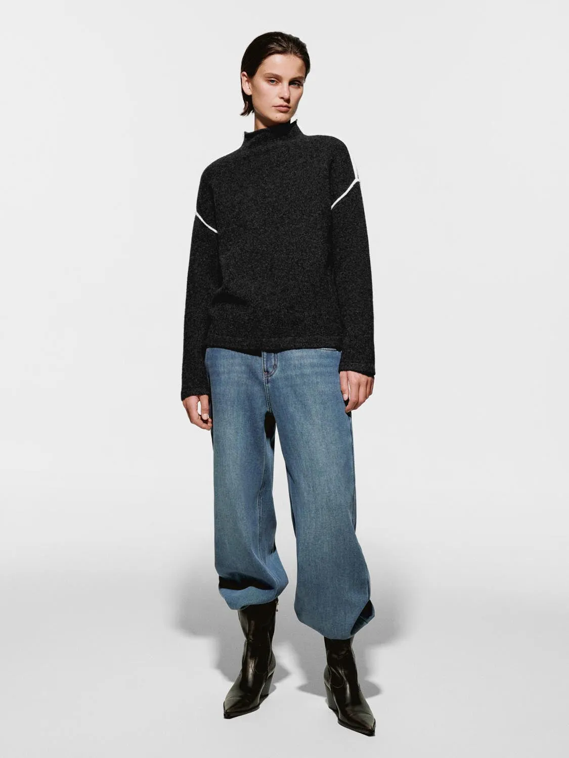 Mock Neck Long Sleeve Knitted T-Shirts sold by Urban Revivo product image thumbnail 4