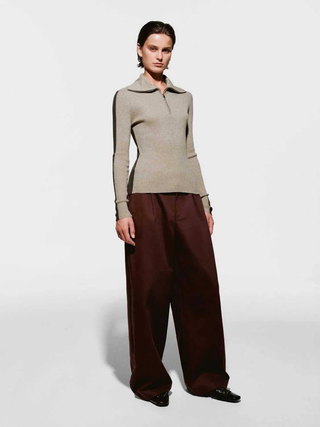Contrast Polo Neck Long Sleeve Knitted T-Shirts sold by Urban Revivo product image thumbnail 5