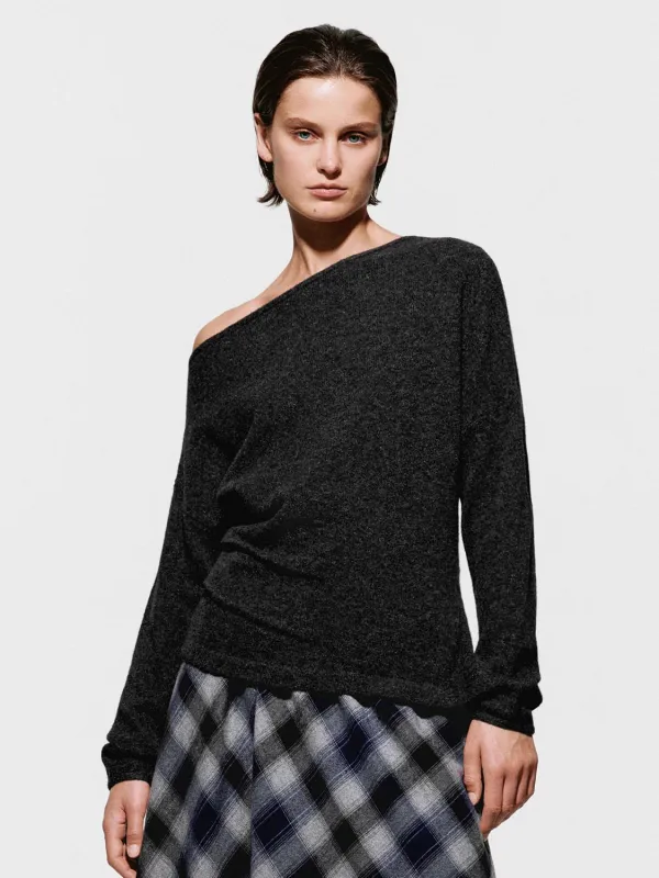 Single Shoulder Long Sleeve Knitted T-Shirts sold by Urban Revivo
