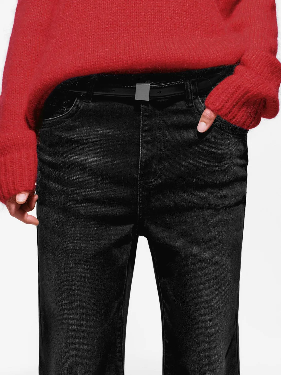 Belted Washed Flare Leg Jeans sold by Urban Revivo product image thumbnail 5