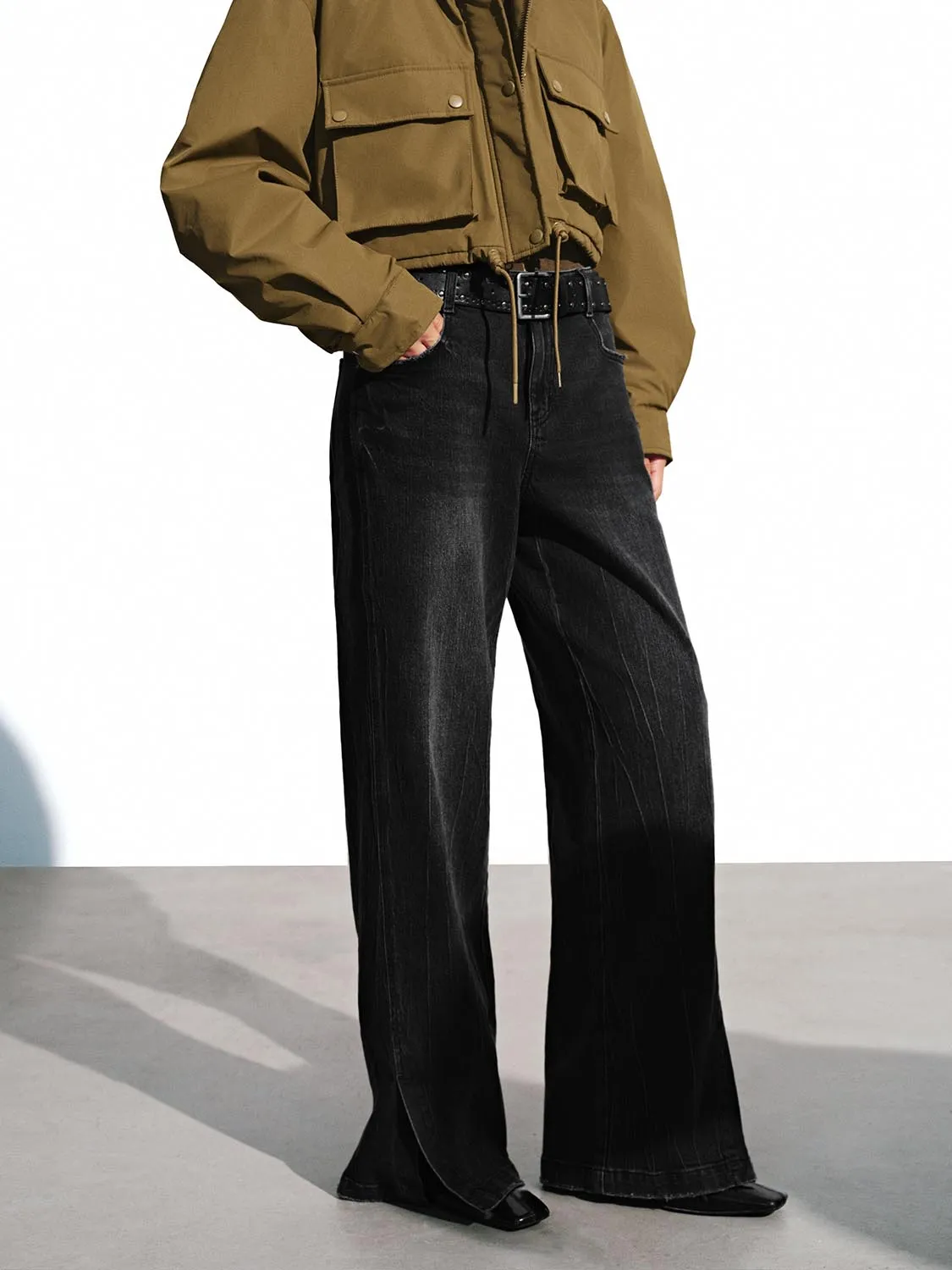 Belted Wide Leg Jeans sold by Urban Revivo product image thumbnail 3