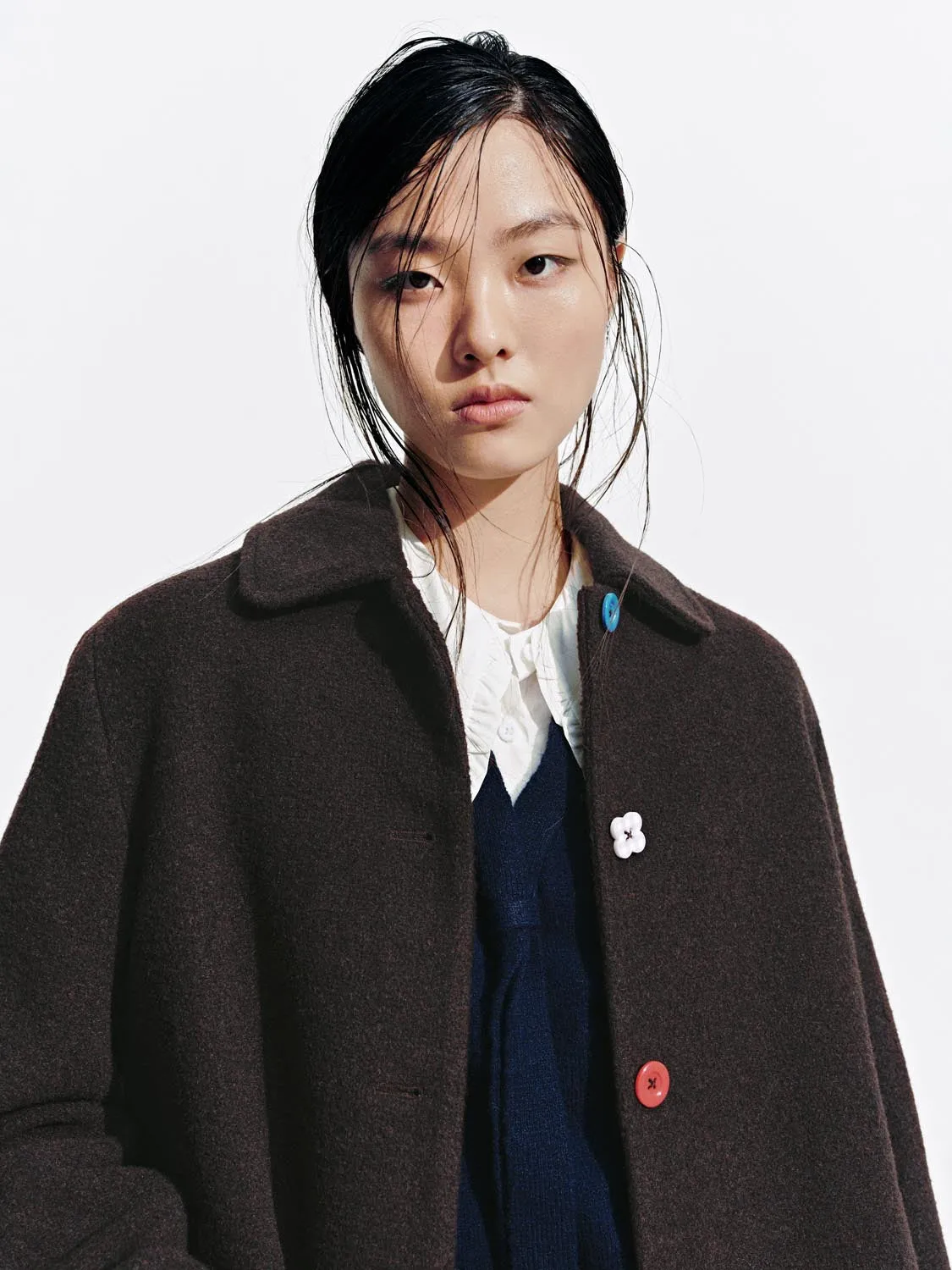 Wool Blend Collared Button Detail Coats sold by Urban Revivo product image thumbnail 3