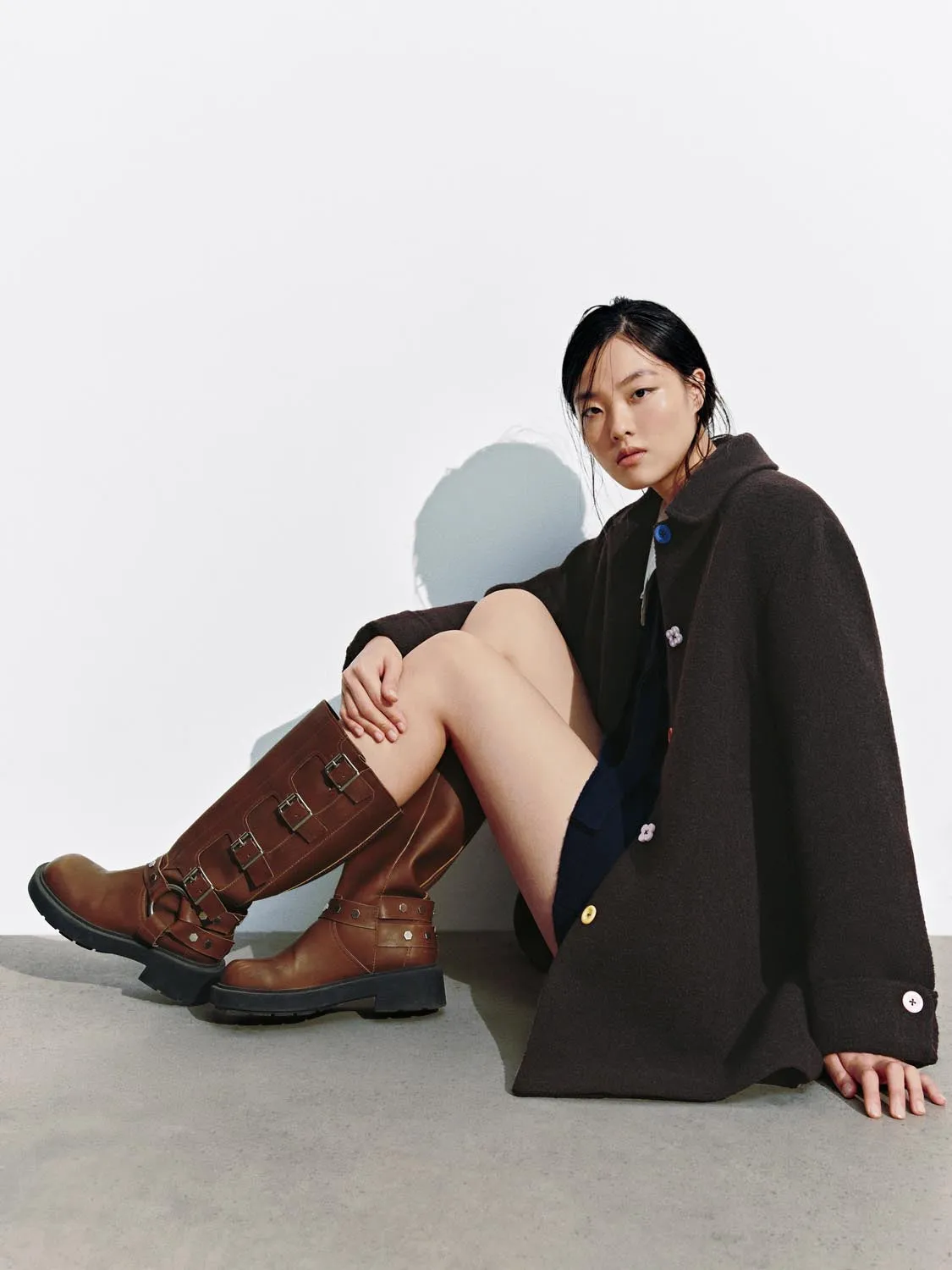 Wool Blend Collared Button Detail Coats sold by Urban Revivo product image thumbnail 2