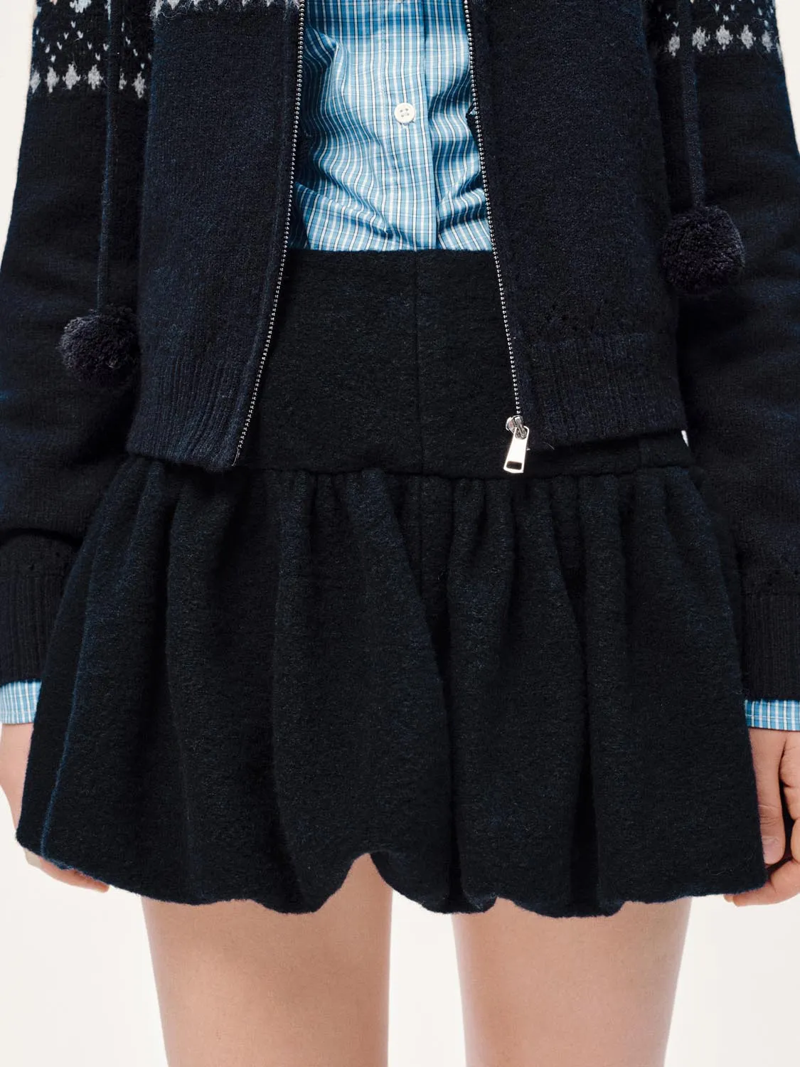 Wool Blend Ruffle A-Line Mini Skirts sold by Urban Revivo product image thumbnail 5