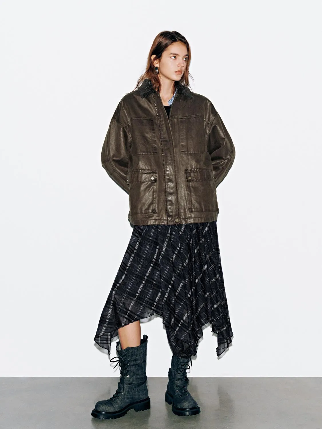 Collared Flap Pocket Padded Jackets sold by Urban Revivo product image thumbnail 4