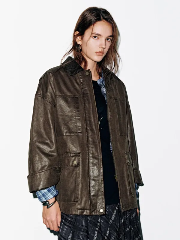 Collared Flap Pocket Padded Jackets made by Urban Revivo