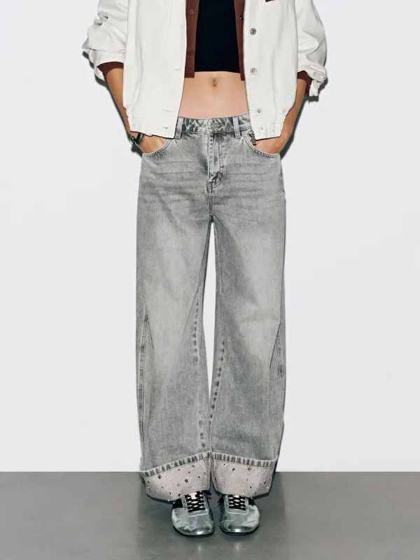 Loose Fit Barrel Leg Jeans sold by Urban Revivo