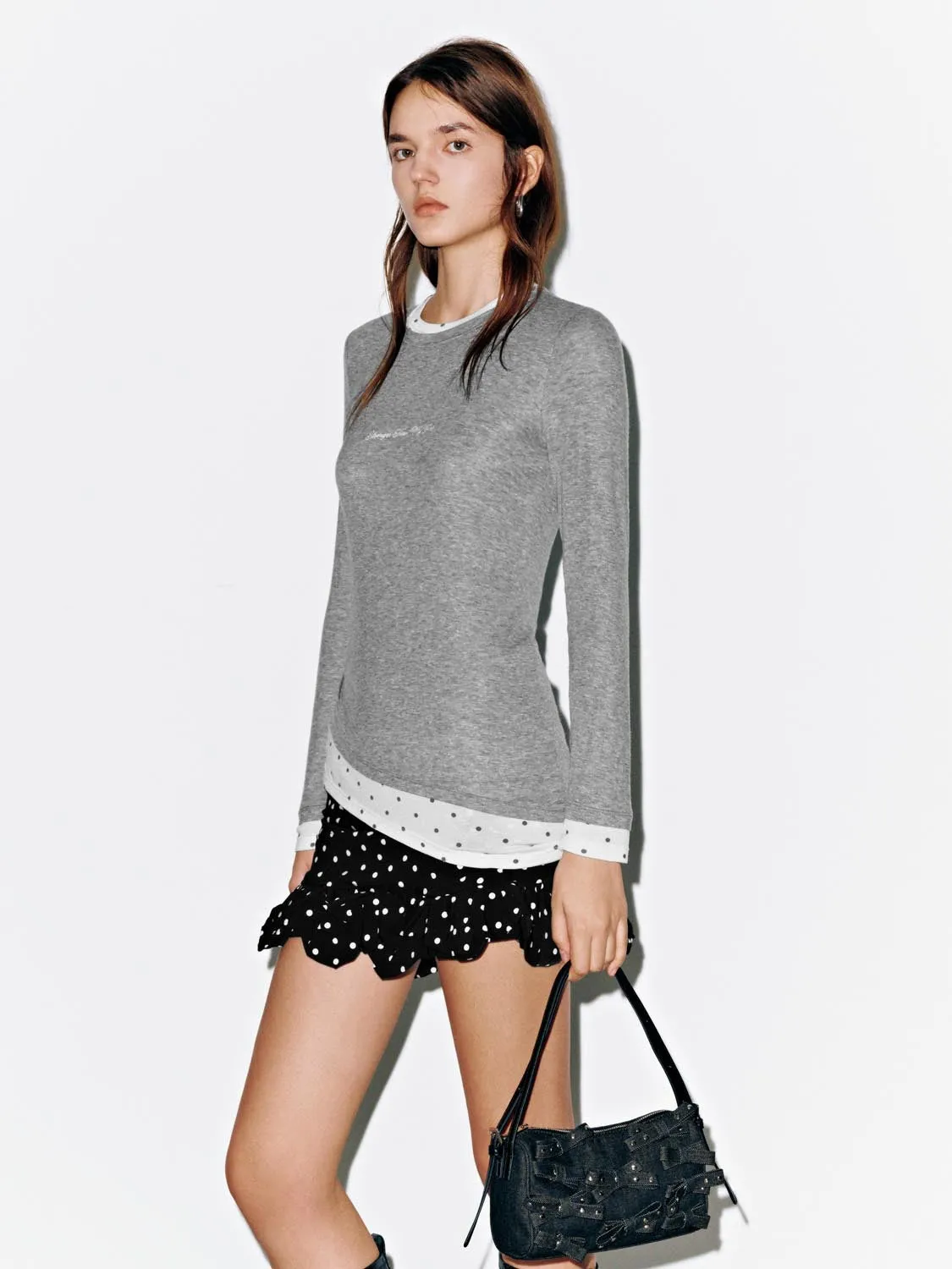 2 In 1 Ruched Long Sleeve T-Shirts sold by Urban Revivo product image thumbnail 2