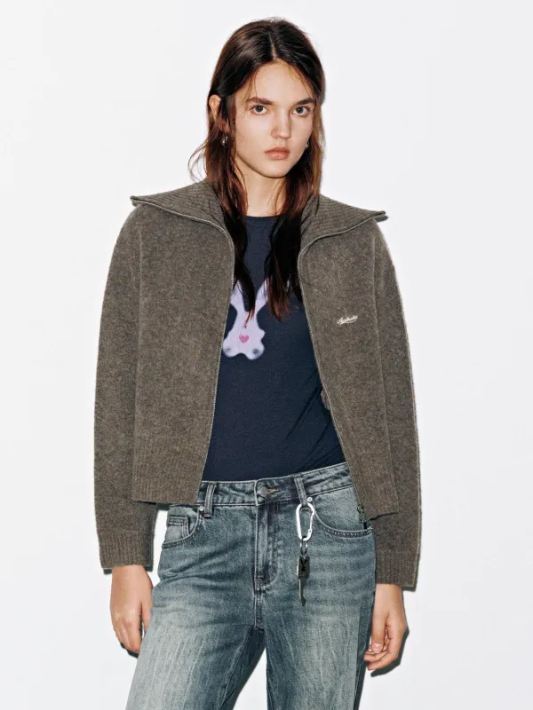 Collared Embroidered Knitted Cardigans sold by Urban Revivo