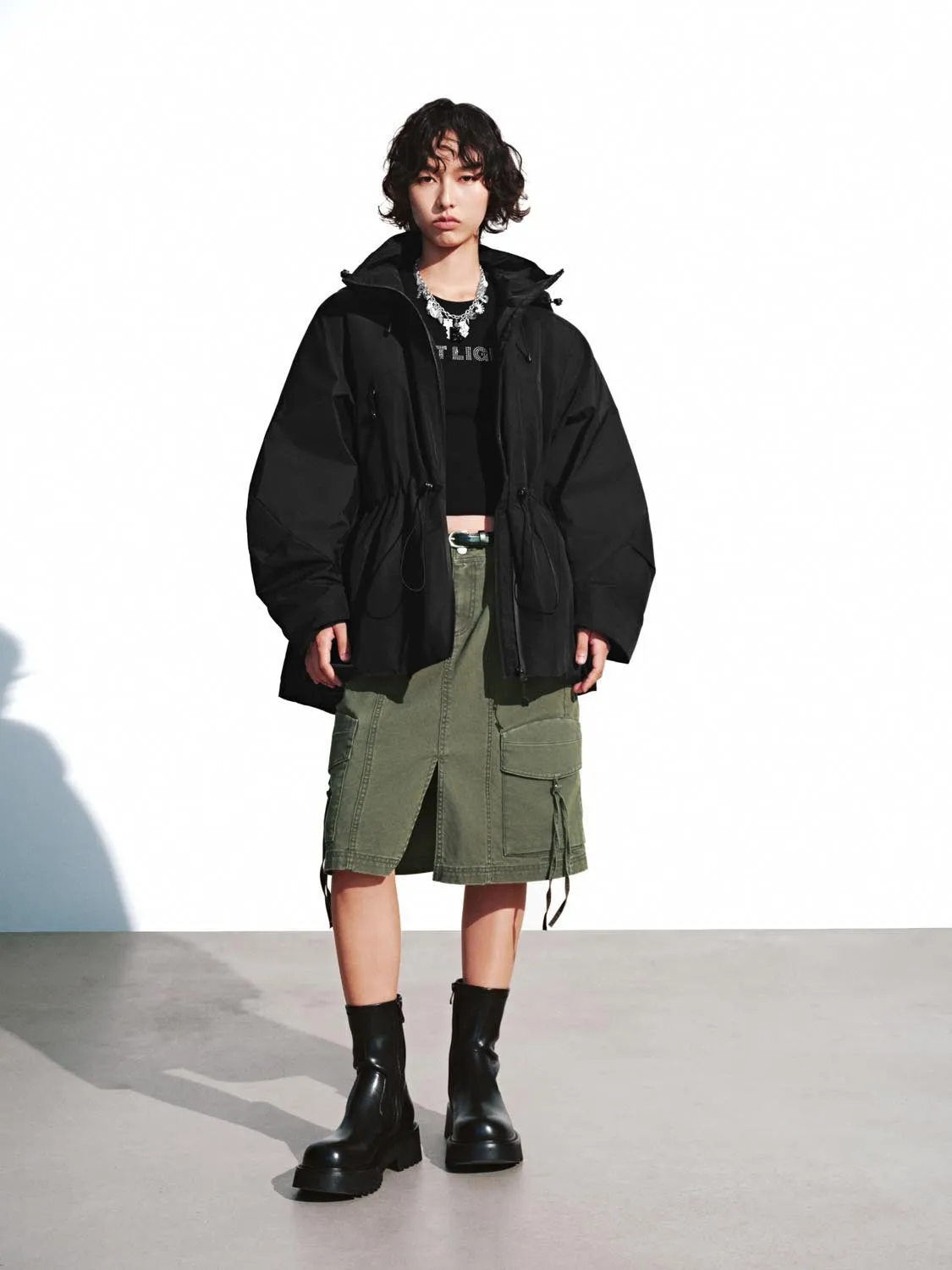 Drawstring High Neck Jackets sold by Urban Revivo product image thumbnail 4