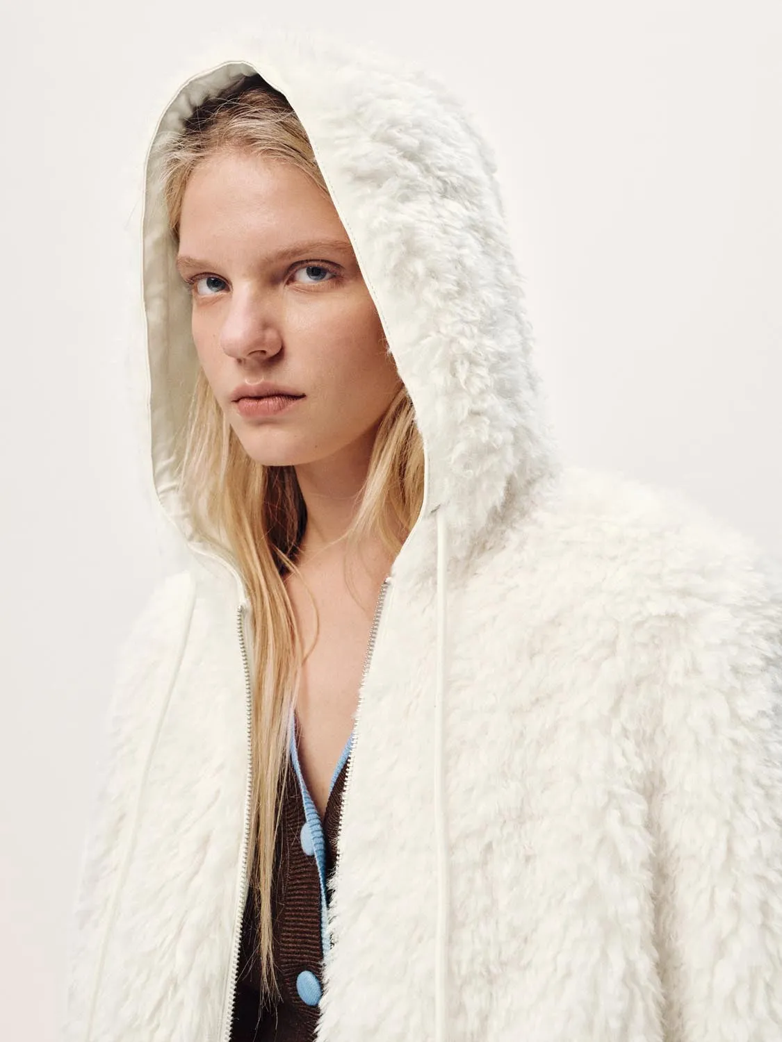 Hooded Sherpa Fleece Jackets sold by Urban Revivo product image thumbnail 3