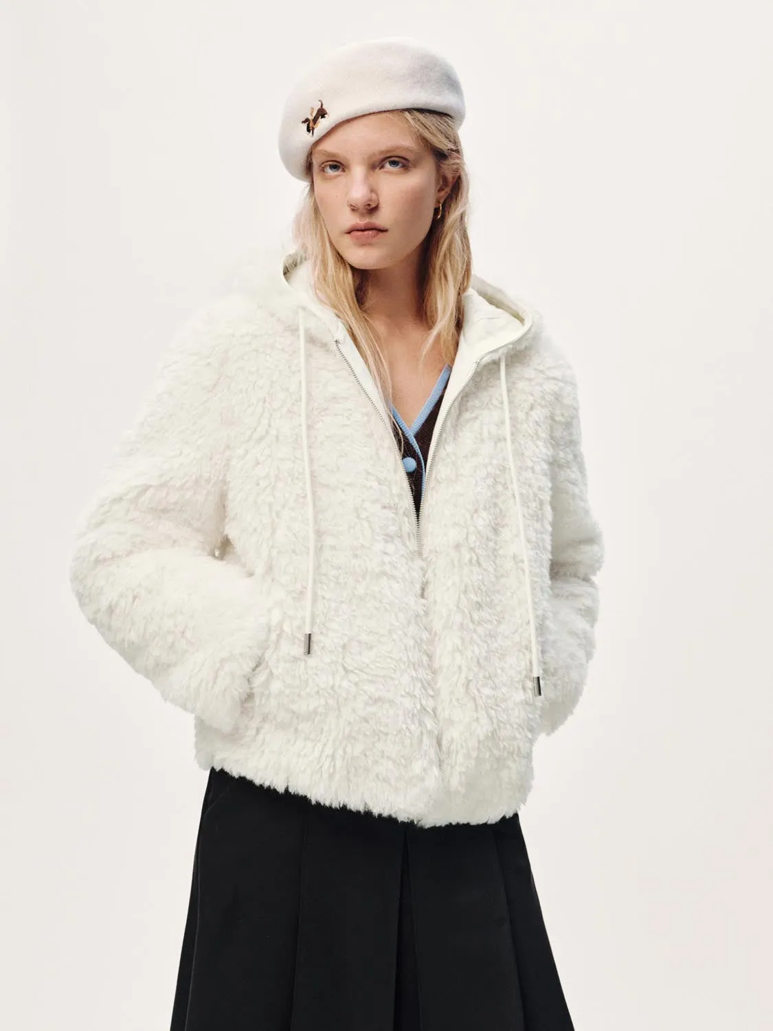 Hooded Sherpa Fleece Jackets sold by Urban Revivo product image thumbnail 2