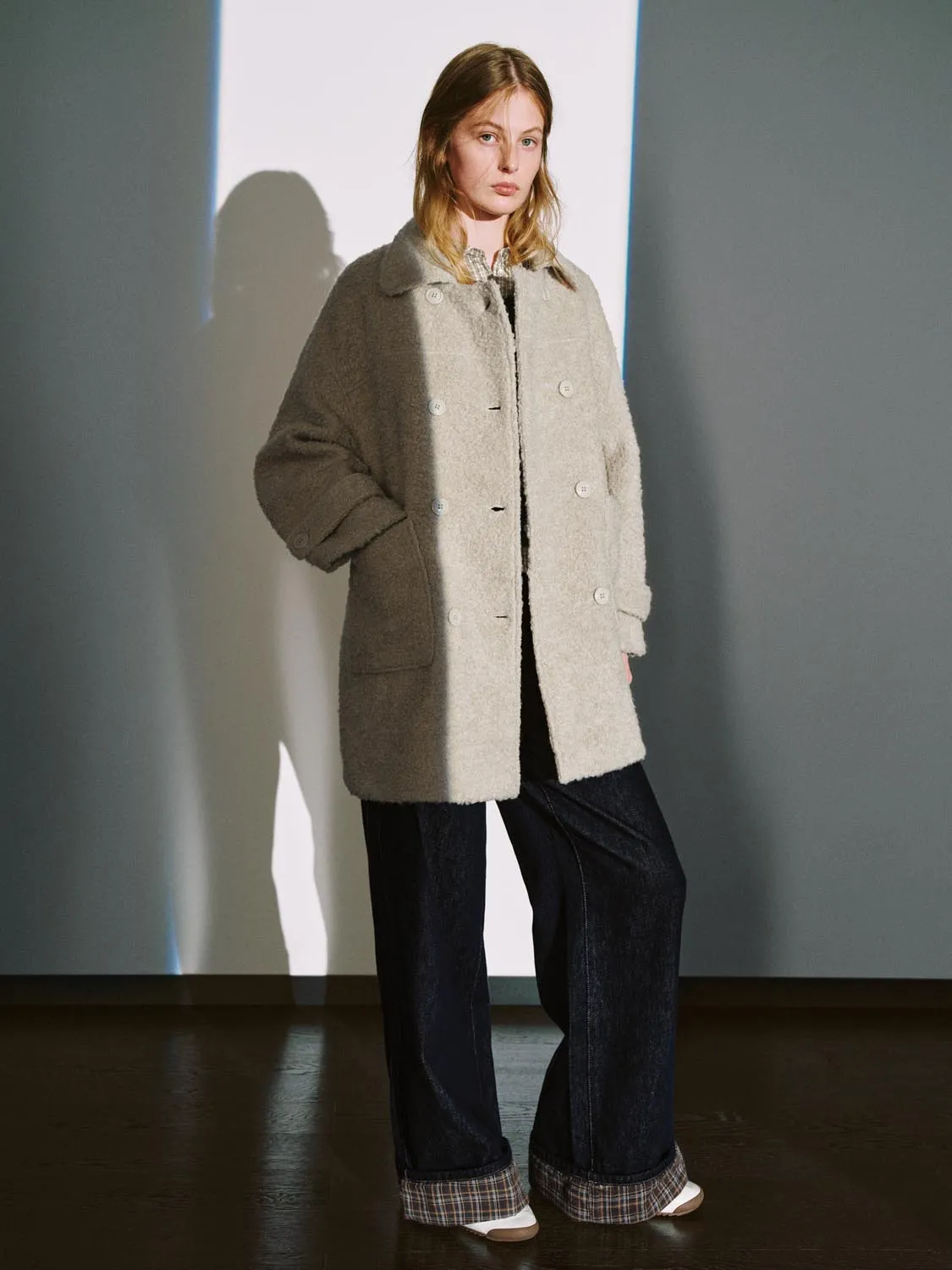 Wool Blend Double Breasted Patch Pocket Coats sold by Urban Revivo product image thumbnail 4