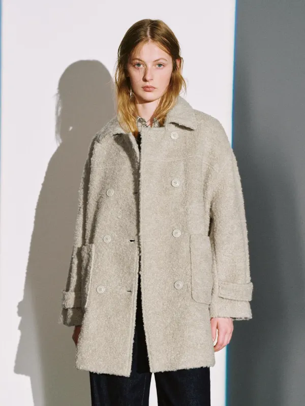 Wool Blend Double Breasted Patch Pocket Coats sold by Urban Revivo