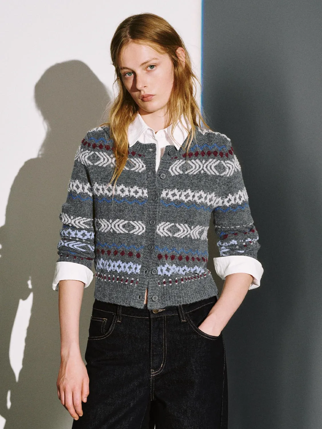 Striped Intarsia Knitted Cardigans sold by Urban Revivo